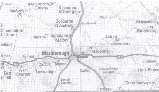 A Map of modern day Mildenhall England